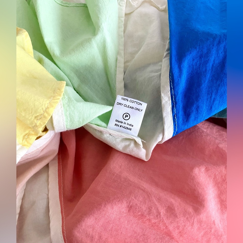 RHODE Cream Top with Multicolor Rainbow Pleated Skirt - Picture 4 of 4